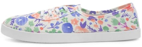 Lilley Womens Multi Floral Slip On Canvas Shoe