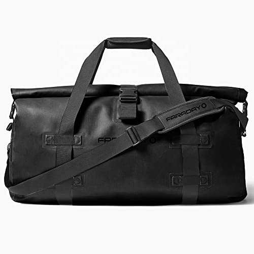 Faraday Defense 55L EMP Dry Duffel Bag XL Heavy Duty Black - Bug Out Duffle Bag: Privacy, Signal-Blocking, Anti-tracking, RF Shielding for Law Enforcement and Military - Water Resistant Tarpaulin