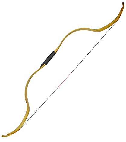ZSHJGJR Traditioneller Langbogen Takedown Recurve Bogen 20lbs Handgemachter Holzbogen Bogenschießen Bogen und Pfeil Set Jagdbogen mit 3pcs Holzpfeile (Gelb)