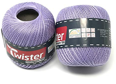 Twister Häkelgarn lila Handstrickgarn Baumwollgarn 2x100g