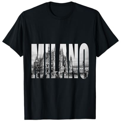 Milano Duomo - Immagine del Logo in Bianco e Nero Maglietta