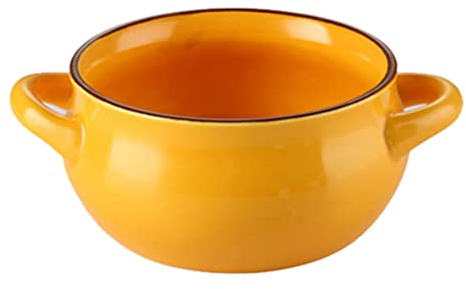 YARNOW Bols à Soupe avec Poignées Français Oignon Bol en Céramique Soupe Pots Ragoût Bol de Service pour Céréales Ragoût de Boeuf Froid