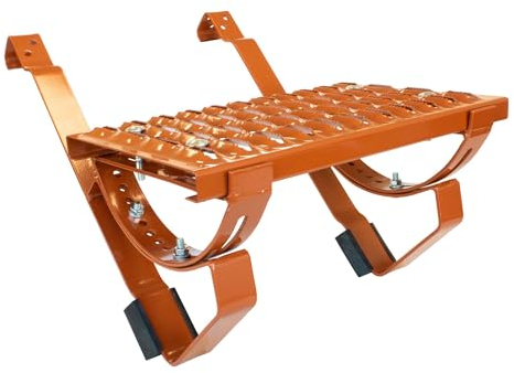 DAPRONA Laufrost Set für gewellte Dachziegel 40cm, Dachtritte für Schornsteinfeger Ziegelrot, inkl. Montagematerial für sichere Dachbegehung