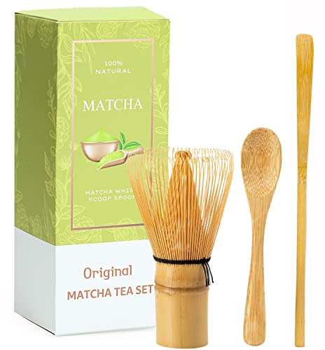 Matcha-Schneebesen-Set mit 4100 Zinken, traditioneller Schaufel, traditioneller Löffel, Teesieb, japanische Handarbeit