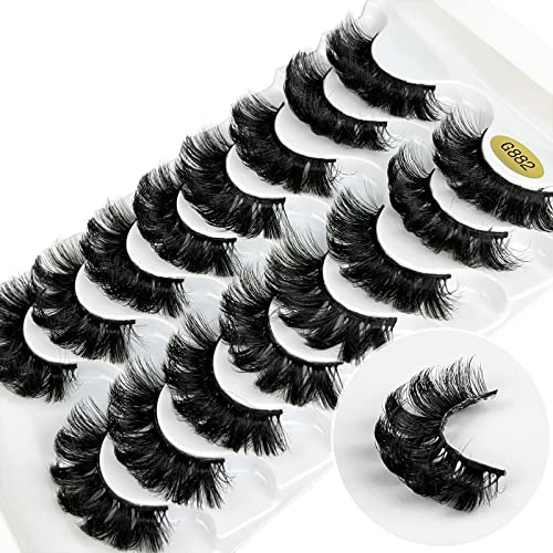 KOKAY Falseche Wimpern 8 Paar KüNstliche Wimpern Russian Strip Eyelashes False Lashes Fake Eyelashes DD Curl Wiederverwendba Handgemacht Weich (K002,15MM)