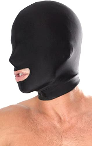 Casquette Noire Cagoule déguisement Bouche Ouverte Capuche Costume fête Halloween Cosplay Jeu de rôle fête