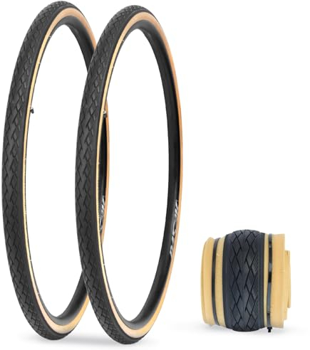 MEGHNA Pair 700 x 35c Tyres 37-622 with 3mm Antipuncture Protection 700c Foldable Tyres for Cycle Road Hybrid Touring Electric Bike Bicycle Tyre (Pack of 2)