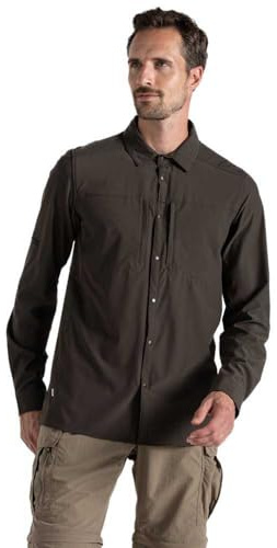 Craghoppers NosiLife Pro långärmad skjorta V, Woodland Green J77, XL