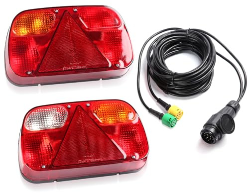 SPARKMOTO 12 V kombination släpvagn lampor set med lång kabel, släpvagn kit stift