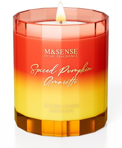 M&SENSE Duftkerze im Glas, Gewürz Kürbis Duftkerze natürliche Sojakerzen für zu Hause 300g 60 Stunden Brenndauer Herbst aus Sojawachs Weihnachten Geschenk Kerze kerze aesthetic