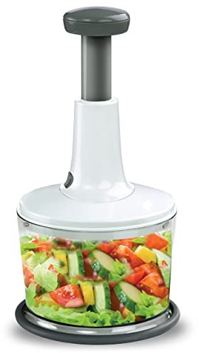 Hand Press Food Chopper | Manual Food Processor| Lightweight and Portable | Blender, Grinder, Chopper– Multipurpose Food Slicer for Vegetables, Fruits, Meat, Fish, Nuts