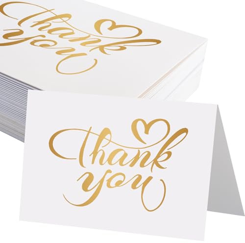 JAGERGREEN 50 Biglietti di Ringraziamento 127x178mm - Thank You Cards 200 g/m² per Matrimoni, Colleghi, Amici, Comunioni & Eventi