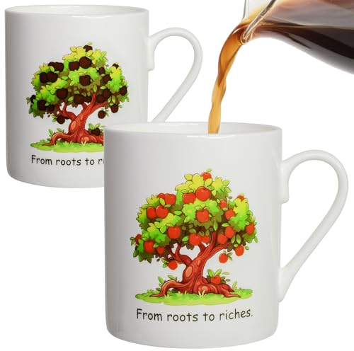 Lovift Heat Color Changing Apple Tree Coffee Mug - 12 oz Ceramic Inspirational Inspirational Gift for Friends Family