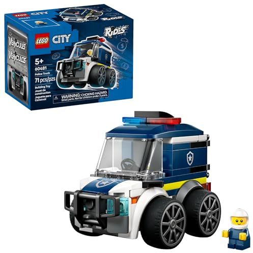 LEGO City Rides – Police Truck Building Toy for Kids - Pretend Play Set for Boys & Girls, Ages 5+ - with Police Officer Junior Minifigure - Gift Idea for Birthdays - 60481