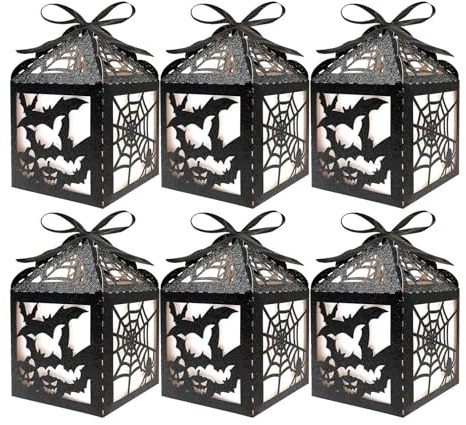 Sghtil Scatole Di Halloween Per Dolcetti - Forniture Per Feste Di Pipistrelli Di Carta - Sacchetti Regalo E Candy Per Halloween,Per Snack Pane Tavolo Mensola Cucina Mensola Bar Ingresso