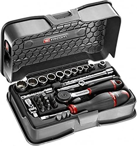 Facom R.161-5P12 Steckschlüsselsatz, 12-kant, mehrfarbig, 1/4 Zoll, 31-teilig