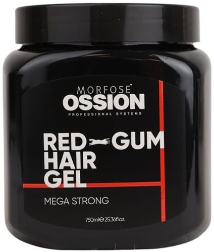 Morfose OSSION PBL Mega Strong Gum Hair Gel 750ml - Kantenkontrolle, Extremer Halt, Langanhaltende Wirkung, Flexibilität beim Styling - Für Alle Haartypen