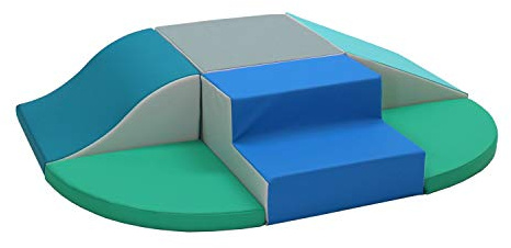 FDP SoftScape Playtime All Around Climber for Crawling Infants and Toddlers Beginner Soft Foam Indoor Active Play with Steps, Slides Growing Minds and Motor Skills (6-Piece) - Contemporary, 13021-CT