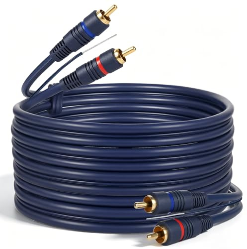UIInosoo RCA Cable With Ground Wire, 10ft Turntable Gold Plated 2RCA Male to 2RCA Male Stereo Interconnect for Turntable, Preamp, Record Player, Amplifier