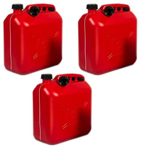3 Premium Auto Benzinkanister 20L Kunststoff Kraftstoffkanister Reservekanister Auslaufrohr inkl. Füllstandsanzeige Neu