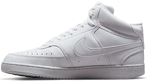 Nike Herren Court Vision Mid Next Nature Basketball Shoe, White, 44.5 EU