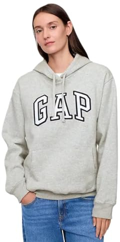 Gap Sweatshirt mit Kapuze und durchgehendem Reißverschluss mit Logo für Damen, grau (Light Heather Grey), 36