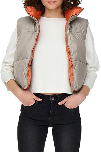ONLY dam Onlricky Short Rev. Waistcoat Otw Noos quiltad väst