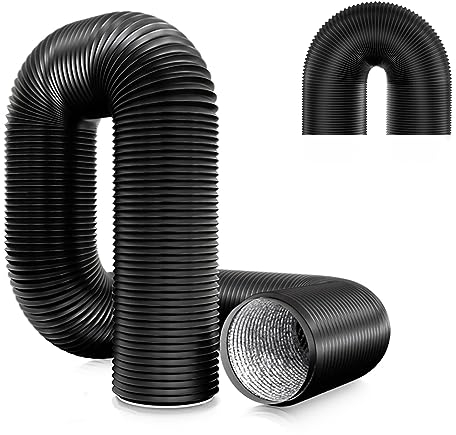 Brogachy Ø200mm Tuyau ventilation en PVC,Tuyau d'Evacuation Flexible,avec 2 Colliers de Serrage Acier Inoxydable Pour Extracteur d'Air, Climatisation,Sèche-linge.(5 mètres de longueur)