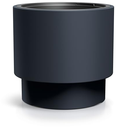 HappyFlower Blumentopf Pflanzkübel aus Kunststoff inkl. Einsatz, Runde Form, 3 Größen 7 Farben, Übertöpf Gross XL (Anthrazit, ⌀ 47 cm H 44 cm)