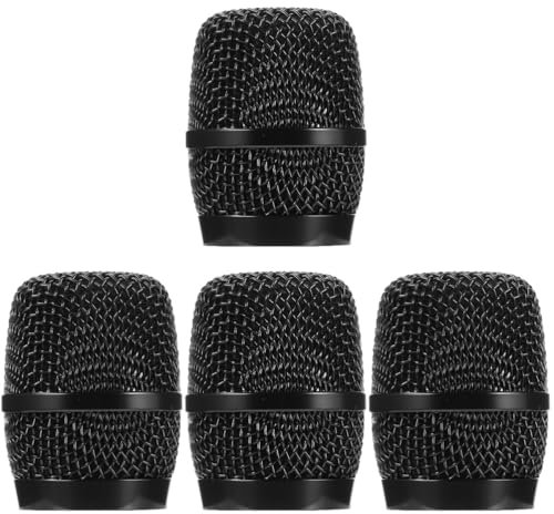 SAFIGLE 4 Piezas Rejilla De MicróFono, Cabeza De Bola De Metal, Repuesto Para MicróFono InaláMbrico 780/Bbs666, Accesorio De MicróFono Negro Para Ktv Y Eventos