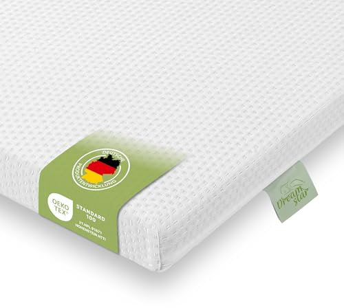 DREAMSTAR Easy Dream Topper | extra Fester Matratzentopper mit Kaltschaumkern| Matratzenauflage mit Härtegrad 4 (H4) 100-120 kg | Öko-Tex Zertifiziert | 5 cm hoch | 140 x 200 cm