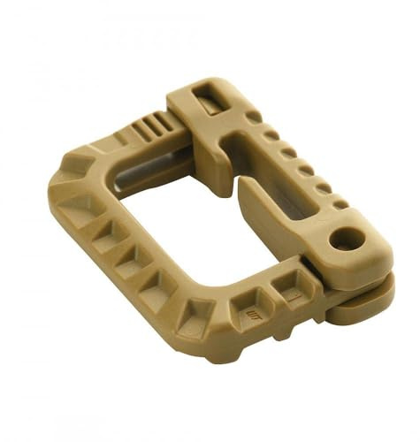 M-Tac 5 mosquetones de plástico de acetal, ligeros y duraderos, para bolsos, cinturones y equipos, construcción robusta sin botones, Coyote