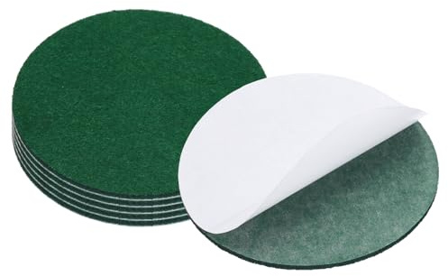 PATIKIL 6pcs Hoja Redonda de Fieltro, 102mm Adhesivo Base de Lámpara Almohadillas de Fieltro Suave Antideslizante Antiarañazo para Lámpara de Pie Mubles Silla DIY Manualidad, Verde Oscuro