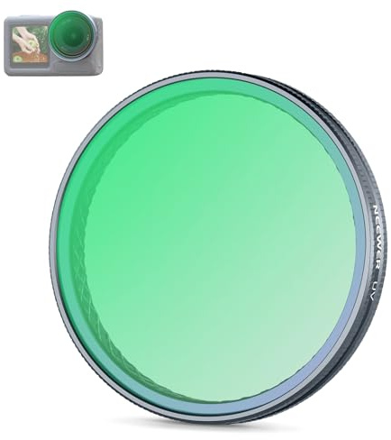 NEEWER Filtro UV Compatible con dji Osmo Action 5 Pro / 4/3, Snap On Filtro Protector Lente Cámara Acción con Vidrio HD Multicapa Reduce Neblina & Ryos UV, FL-A70