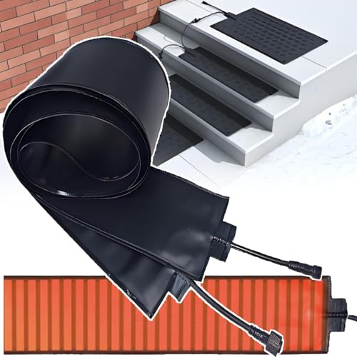 ErShangMao Total Roof Snow Melt Heat Mats Kit - Snow Melting Heated Tape,Pvc Roof & Gutter Heating Pad,Graphene Heated,Curlable For Outdoor Ice Dams,Roof,Gutter,Steps 180cm/5.9ft