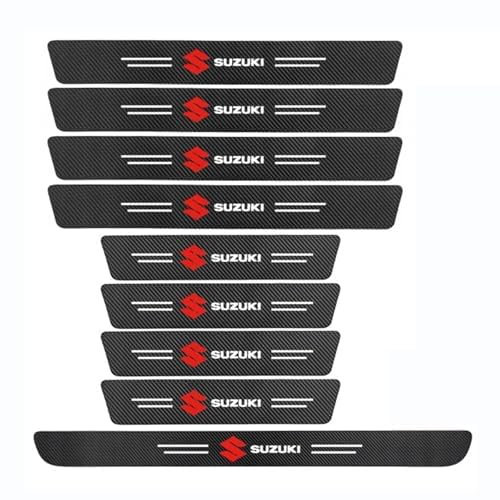 9 Piezas Pegatinas Protective de Umbral de Puerta de Coche para Suzuki Vitara IV 2018-2024 2024-, Decoración Estribos Fibra Carbono Protector Accesorios