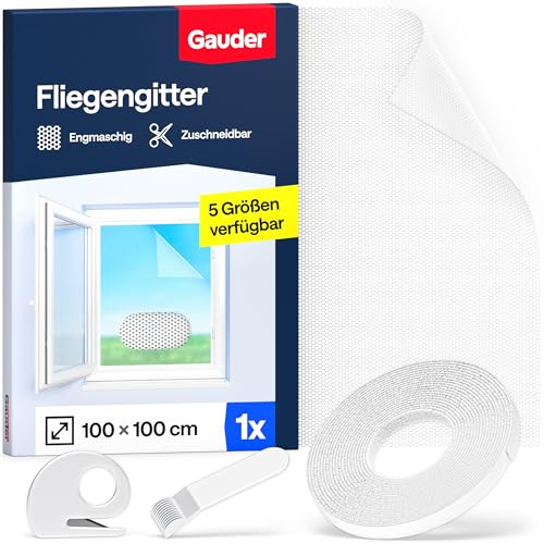 GAUDER Insektsnät för fönster, myggnät, flugnät (100x100cm)