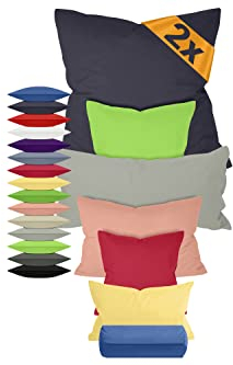 npluseins unifarbene Kissenbezüge im Doppelpack und dezentem Design 1154.1498, ca. 40 x 80 cm, rot