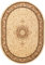 Carpeto Teppich Oval Orientteppich Creme 250 x 350 cm Medaillon Konturenschnitt Muster Iskander Kollektion
