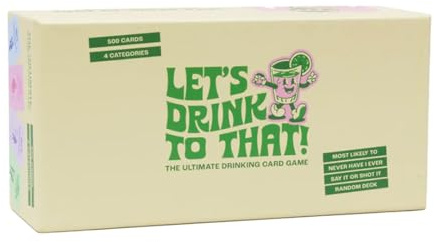 Let's Drink To That | 500 Cards, 4 Games in One! Fun Drinking Party Games for Adults & Students | Ultimate Party Card Games for Pre-Drinks, House Parties & Nights Out | Hilarious Adult Party Game