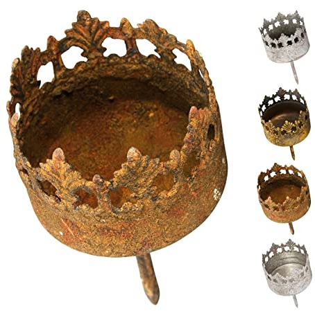 NETPROSHOP Kerzenhalter Antik für Gestecke und Kränze Teelichthalter, Farbe:Rost Antik, Auswahl:5 cm