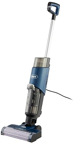 Shark HydroVac Corded Hard Floor Cleaner with Antimicrobial Brush-Roll, Odour-Neutralising Multi-Surface Solution & 7.6m Cord, Self-Cleaning, Vacuums & Mops Wet & Dry Messes, Navy Blue WD110UK