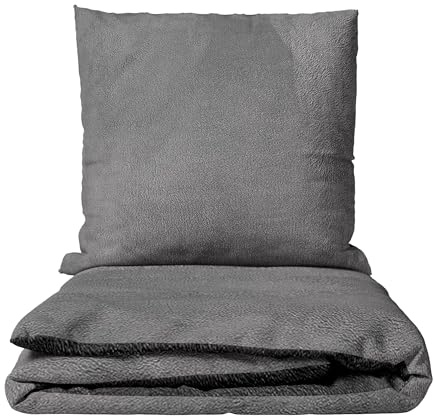 Leonado Vicenti Winter Bettwäsche Thermo Fleece Uni Flauschige Wendebettwäsche Set warm Bezug kuschelig, 4teilig, 155x220 cm