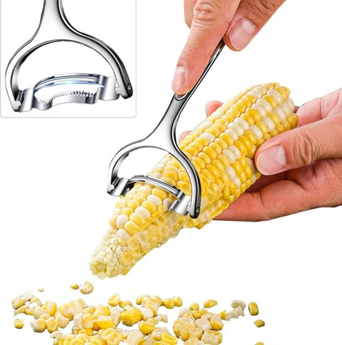 lomdung Pelapatate per Mais con Impugnatura Ergonomica, Pelapatate Affilato con Foro, Pelapatate per Asparagi, Pratico Utensile da Cucina, Pelapatate Rapido, Pelapatate Multiuso per Frutta e Verdura