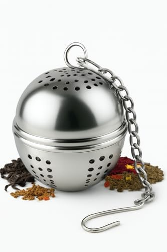 Infusor de Te Acero Inoxidable de 45 mm Reutilizable - Colador o Filtro Apto para Té suelto, cafe, especias, hierbas, Infusiones, ice tea etc Bolas infusoras de Té Ideal para tetera, tazas y Mucho Mas