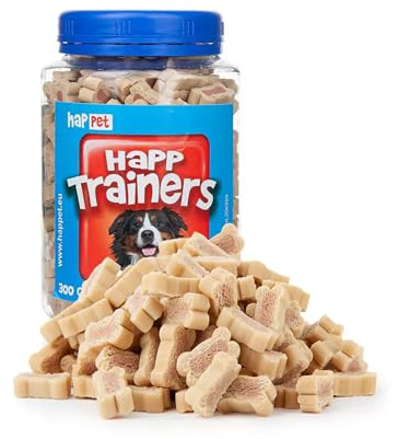 HAPPET® TRAINERS Cubos de 300 g - Golosinas de entrenamiento para perros con salmón y arroz, galletas en dados fáciles de digerir, ideales para recompensar, entrenar y caminar