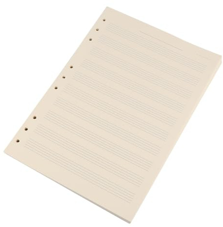 Mipcase Recharges à 10 Rangées pour Carnets de Musiciens en Papier à Musique Blanc 100 Feuilles Interligne de 3mm, pour Étudiants et Partitions Musicales