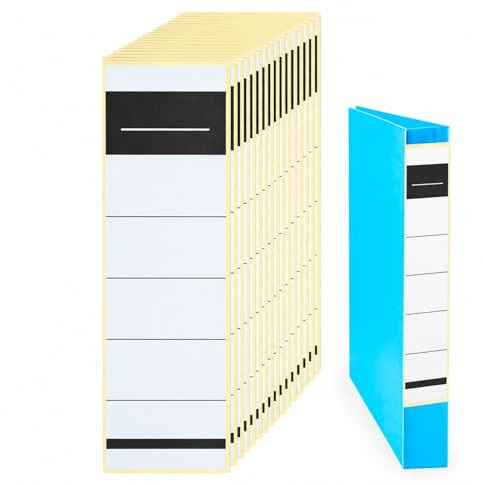 Set di 100 etichette autoadesive per raccoglitori A4 (5,4 x 19 cm), etichette opache autoadesive, scrivibili e resistenti alle sbavature, per ufficio, biblioteca, archiviazione