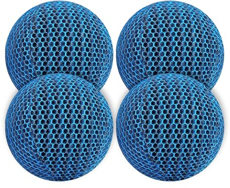 EVBOTGEE Absorbedor de Aceite para Piscina 4 Piezas, Bolas de Esponja Reutilizables de 70 mm Azules, para Piscina y bañera, Limpiador de Espuma contra Grasa y residuos de jabón.