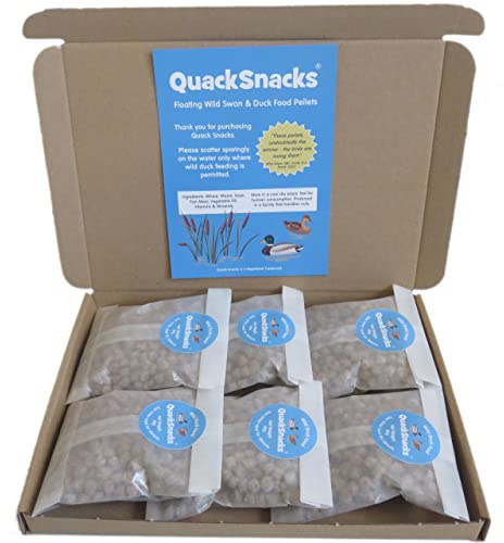 Quack Snacks Floating Wild Swan and Duck Food Pellets (6 Portion Packs)